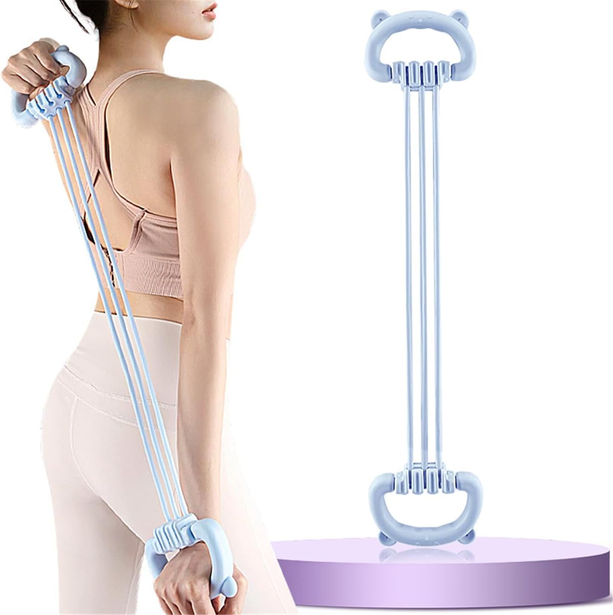 Pilates Yoga Home Workout - Figure 8 Resistance Bands for Women