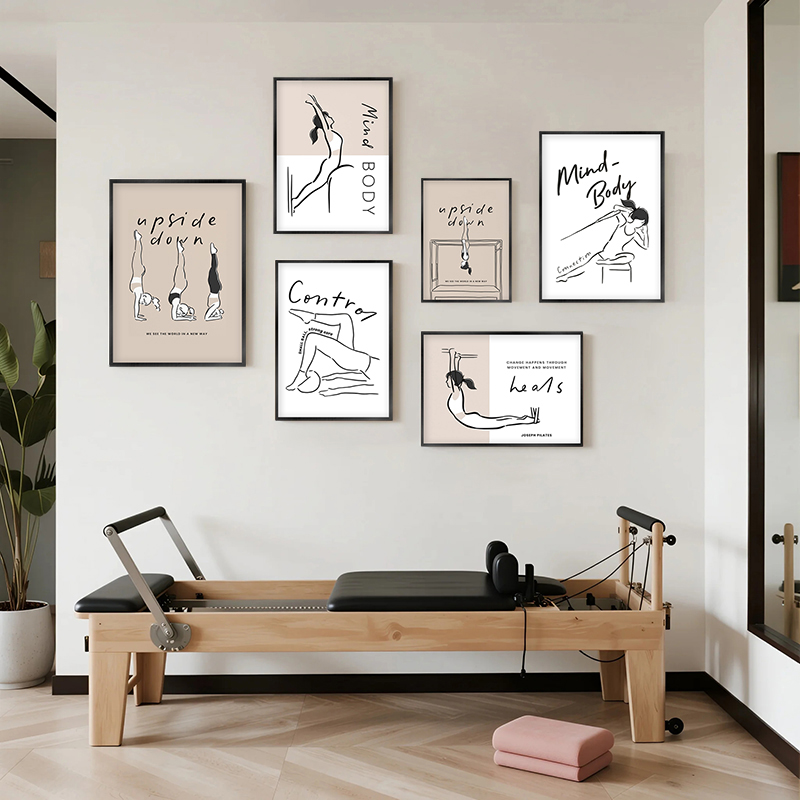 Pilates Yoga Movement - Pilates Pose Art Prints Modern Minimalist