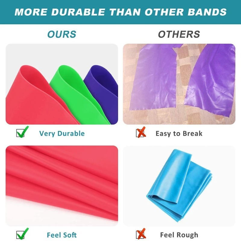 Natural Latex Resistance Bands - Pilates Yoga Home Workout ulasan dan harga