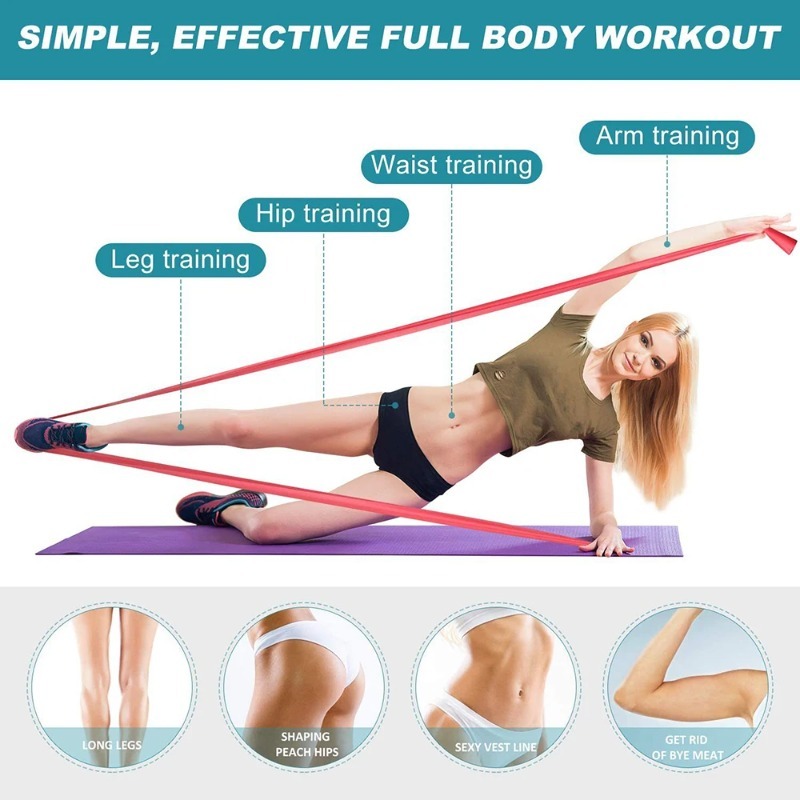 Natural Latex Resistance Bands - Pilates Yoga Home Workout ulasan dan harga