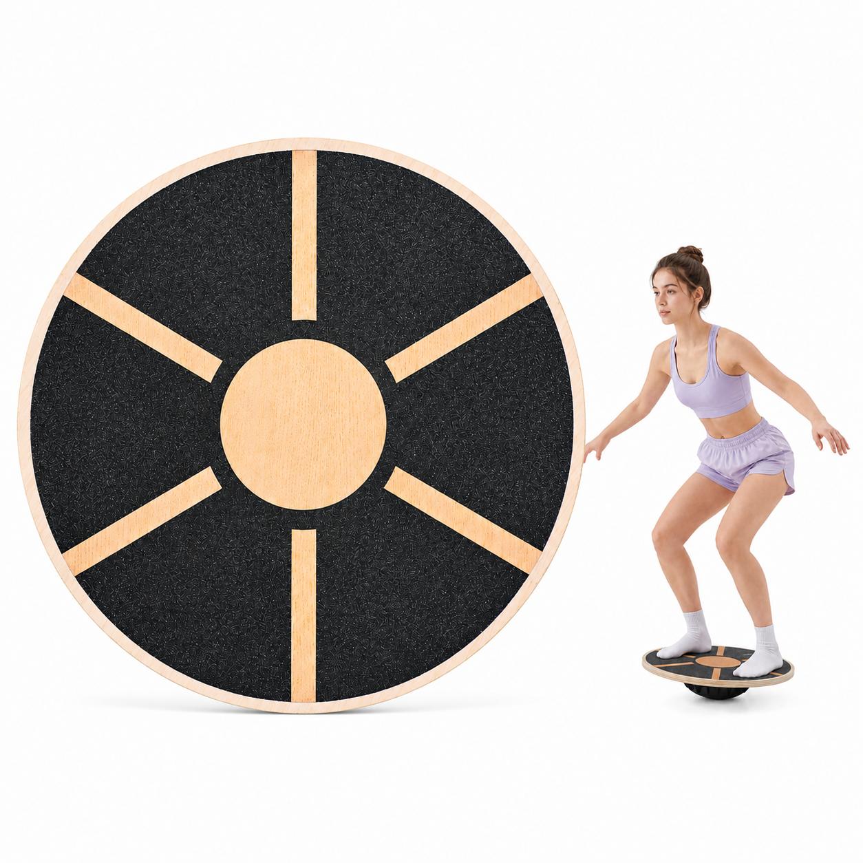 Non-Slip Wooden Balance Board  - Pilates Yoga Gifts ulasan dan harga