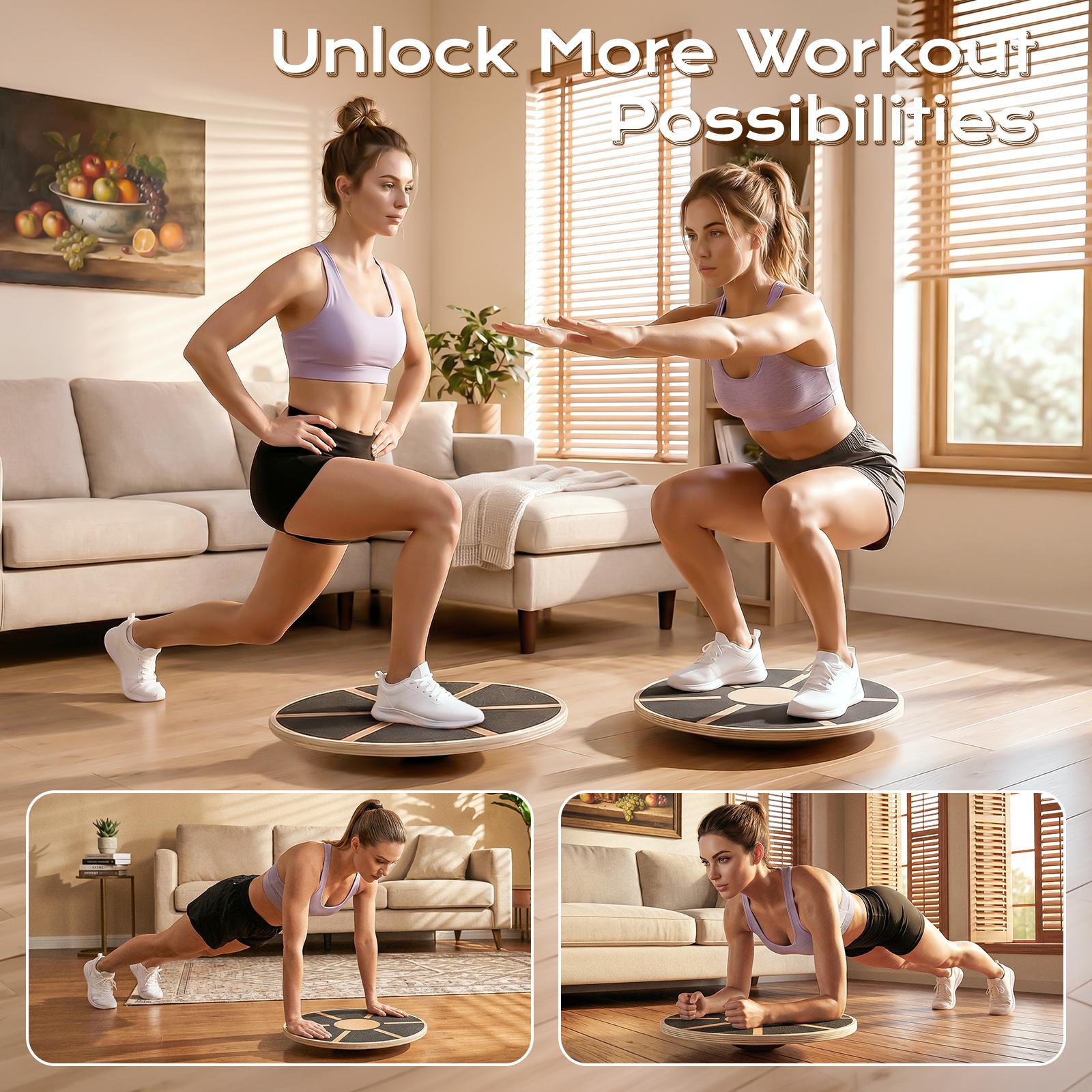Non-Slip Wooden Balance Board  - Pilates Yoga Gifts ulasan dan harga