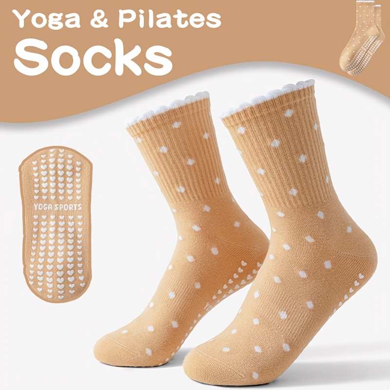 Women's brown yoga socks, whit - Pilates Yoga Gifts ulasan dan harga