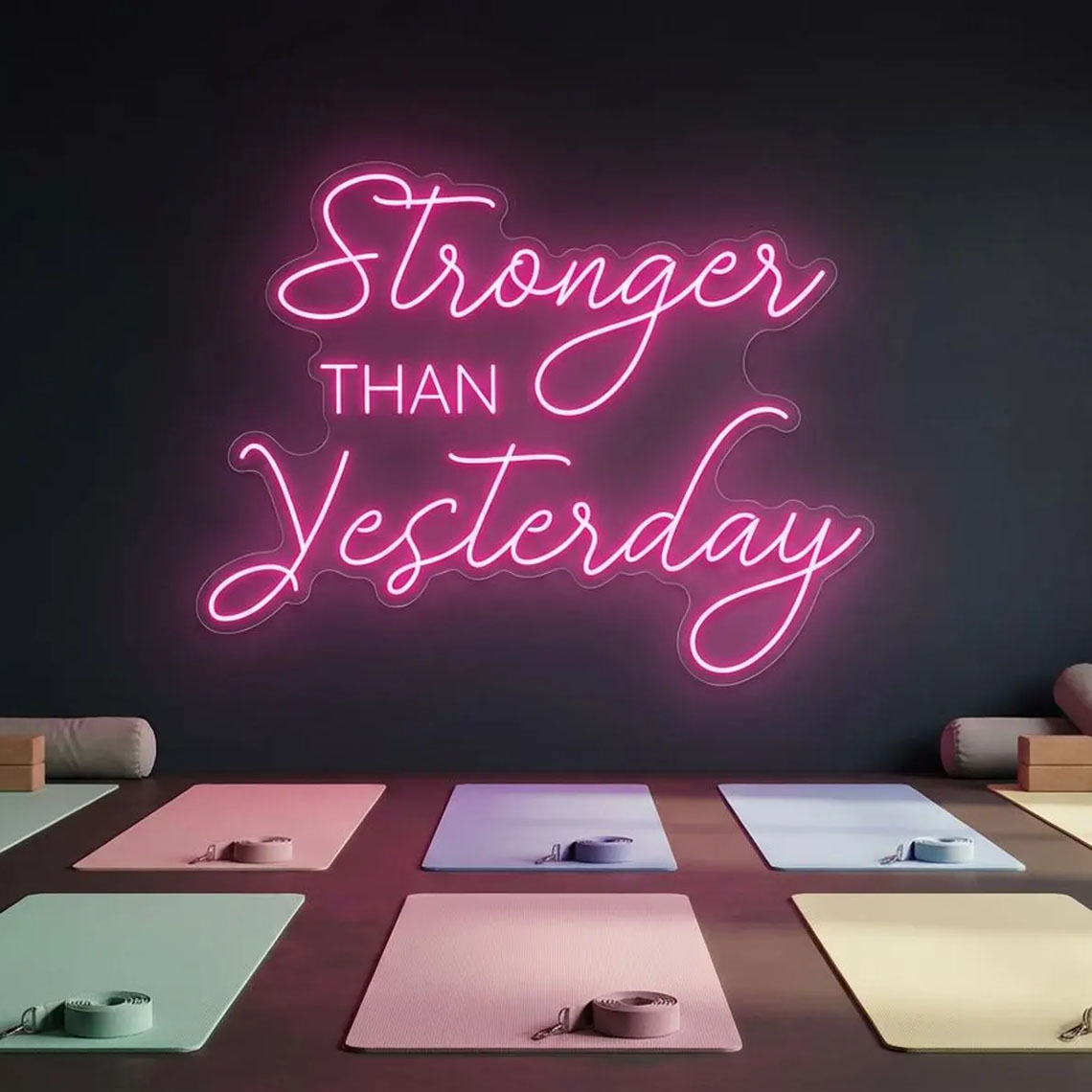 Stronger than Yesterday Neon S - Pilates Yoga Gifts ulasan dan harga