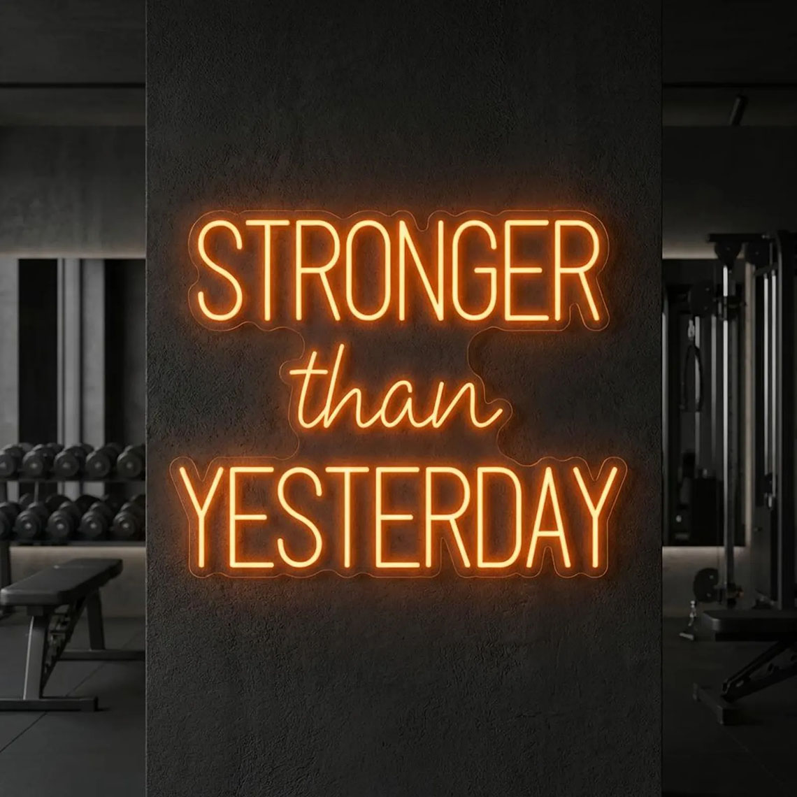 Stronger than Yesterday Neon S - Pilates Yoga Gifts ulasan dan harga