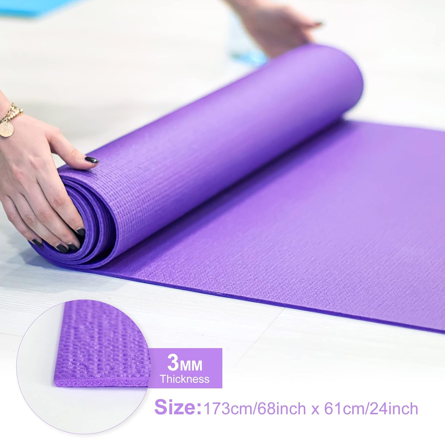3 mm Thin Yoga Mats Lightweigh - Pilates Yoga Class ulasan dan harga