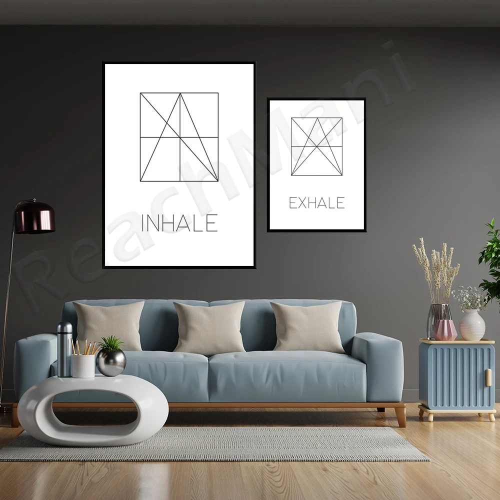 Breathe Breathe Print, Wall Ar - Pilates Yoga Gifts ulasan dan harga